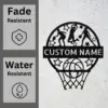 Custom Basketball Metal Sign Personalized Sports Decor Custom Basketball Metal Signin 16 gauge steel for sports room wall decor, personalized player name plaque for home gym, fans, and athlete gifts.
