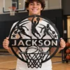 Custom Basketball Metal Sign Personalized Sports Decor Custom Basketball Metal Signin 16 gauge steel for sports room wall decor, personalized player name plaque for home gym, fans, and athlete gifts.