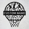 Custom Basketball Metal Sign Personalized Sports Decor Custom Basketball Metal Signin 16 gauge steel for sports room wall decor, personalized player name plaque for home gym, fans, and athlete gifts.