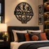 Custom Basketball Metal Sign Personalized Sports Decor Custom Basketball Metal Signin 16 gauge steel for sports room wall decor, personalized player name plaque for home gym, fans, and athlete gifts.