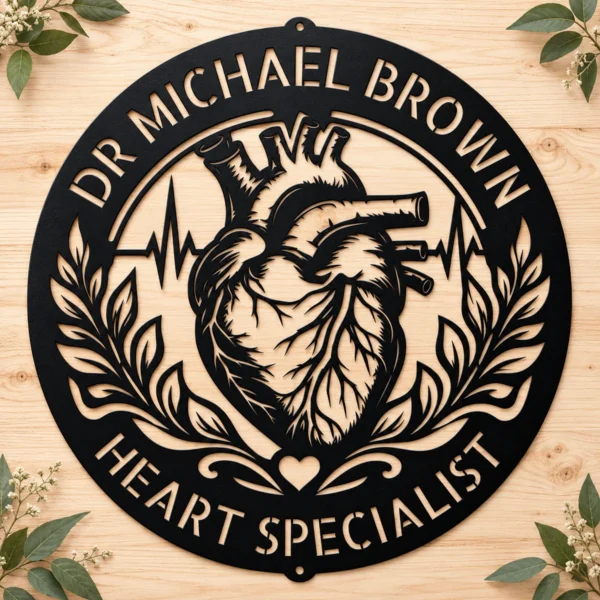 Custom Cardiology Metal Sign Personalized Heart Doctor Wall Art Custom cardiology metal sign in 16 gauge steel for heart doctor office decor, personalized clinic wall plaque and cardiologist professional gift.