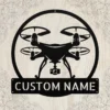 Custom Drone Metal Sign Aerial Art For Drone Pilots Custom drone metal sign in 16 gauge steel for aerial wall decor, personalized drone pilot plaque for tech lovers, studios, and office gift art.