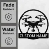 Custom Drone Metal Sign Aerial Art For Drone Pilots Custom drone metal sign in 16 gauge steel for aerial wall decor, personalized drone pilot plaque for tech lovers, studios, and office gift art.