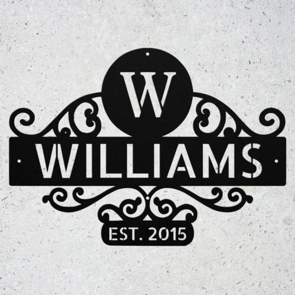 Custom Family Name Metal Sign Personalized Art Decor Custom family name metal sign in 16 gauge steel for personalized wall decor, home entryway plaque for housewarming, wedding and gift art.
