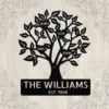 Custom Family Tree Metal Sign Personalized Art Family Name Decor Personalized family tree metal sign in 16 gauge steel for custom family name wall decor, home plaque for wedding, housewarming and gift art.