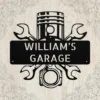 Custom Garage Metal Sign Custom Mechanic Wall Decor Custom garage metal sign in 16 gauge steel for mechanic wall decor, custom garage name plaque for car lovers and man cave gift art.