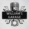 Custom Garage Metal Sign Custom Mechanic Wall Decor Custom garage metal sign in 16 gauge steel for mechanic wall decor, custom garage name plaque for car lovers and man cave gift art.