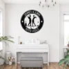 Custom golfing couple metal wall sign in 16 gauge steel for golf lover decor, personalized wedding or anniversary gift for couples and golfers.
