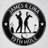 Custom golfing couple metal wall sign in 16 gauge steel for golf lover decor, personalized wedding or anniversary gift for couples and golfers.