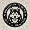 Custom Husky Dog Metal Sign Personalized Pet Lover Decor Custom husky dog metal sign in 16 gauge steel for pet lover wall decor, personalized husky plaque for home, cabin and dog gift art.
