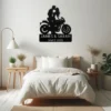 Custom Kissing Couple Motorcycle Metal Sign Biker Wall Art Custom kissing couple motorcycle metal sign in 16 gauge steel for biker wall decor, romantic garage art and gift for riders or couples.