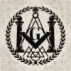 Custom Masonic Symbols Metal Art Sign in 16 gauge steel for Freemason wall decor, personalized lodge plaque for home, office and Masonic gift art.