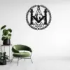 Custom Masonic symbols metal sign in 16 gauge steel for Freemason wall decor, personalized lodge plaque for home, office and Masonic gift art.