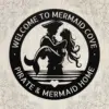 Custom Mermaid and Pirate Metal Art Sign made from 16 gauge steel. Custom nautical wall decor for beach homes, couples gift, and coastal spaces.