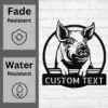 Custom Pig Metal Sign Farmhouse Art Decor Custom pig metal sign in 16 gauge steel for farmhouse wall decor, laser-cut animal plaque for barn, kitchen, rustic home and gift art.