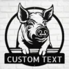 Custom Pig Metal Sign Farmhouse Art Decor Custom pig metal sign in 16 gauge steel for farmhouse wall decor, laser-cut animal plaque for barn, kitchen, rustic home and gift art.