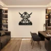 Custom Pirate Skull Metal Wall Art Sign Nautical Decor Custom pirate skull metal sign in 16 gauge steel for nautical wall decor, pirate themed plaque for bar, boat, cabin and gift art.