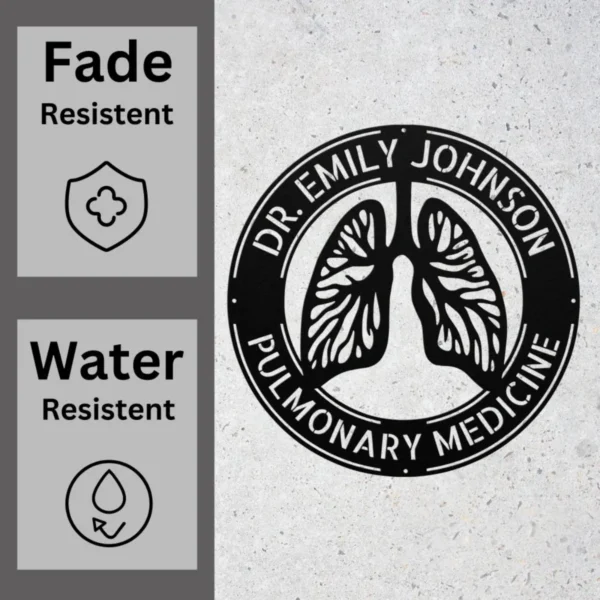 Custom Pulmonologist Metal Sign Custom pulmonologist metal sign made from 16 gauge steel. Personalized lung doctor wall art for clinics, hospitals, and medical office decor gifts.