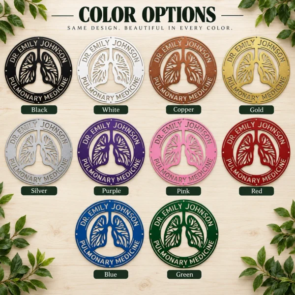 Custom Pulmonologist Metal Sign Personalized Lung Doctor Wall Art Custom pulmonologist metal sign made from 16 gauge steel. Personalized lung doctor wall art for clinics, hospitals, and medical office decor gifts.