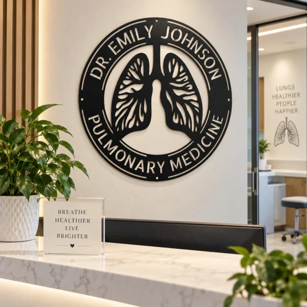 Custom Pulmonologist Metal Sign Personalized Lung Doctor Wall Art Custom pulmonologist metal sign made from 16 gauge steel. Personalized lung doctor wall art for clinics, hospitals, and medical office decor gifts.