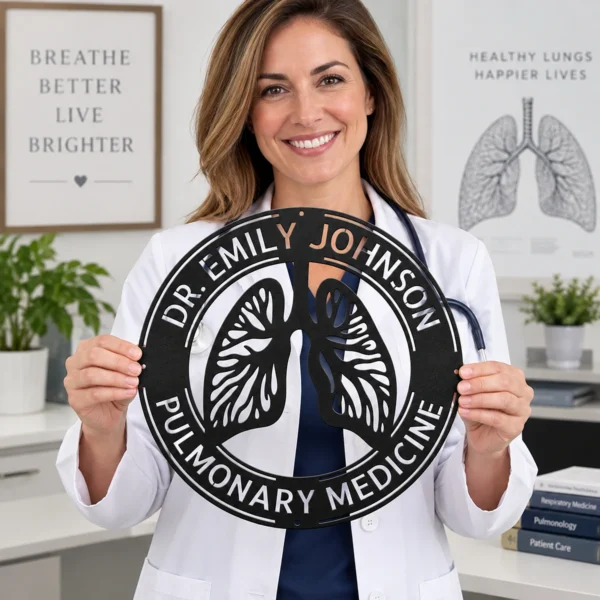 Custom Pulmonologist Metal Sign Personalized Lung Doctor Wall Art Custom pulmonologist metal sign made from 16 gauge steel. Personalized lung doctor wall art for clinics, hospitals, and medical office decor gifts.