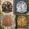 Custom Roaring Bear Metal Sign Personalized Grizzly Mountain Wall Decor Custom roaring bear metal sign personalized with family or cabin name, fierce grizzly bear mountain wall decor for rustic cabins, hunting lodges and wildlife lovers.