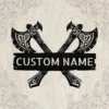 Custom Viking Axe Metal Sign Norse Wall Art Decor Custom Viking axe metal sign in 16 gauge steel for Norse wall decor, personalized Viking art plaque for cabins, man caves, and history lovers.