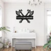 Custom Viking Axe Metal Sign Norse Wall Art Decor Custom Viking axe metal sign in 16 gauge steel for Norse wall decor, personalized Viking art plaque for cabins, man caves, and history lovers.