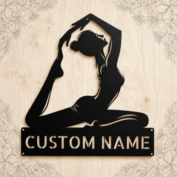 Personalized Pilates Metal Sign Custom Fitness Studio Decor Personalized Pilates metal sign in 16 gauge steel for fitness studio wall decor, custom gym plaque for instructors, home gym and gift art.