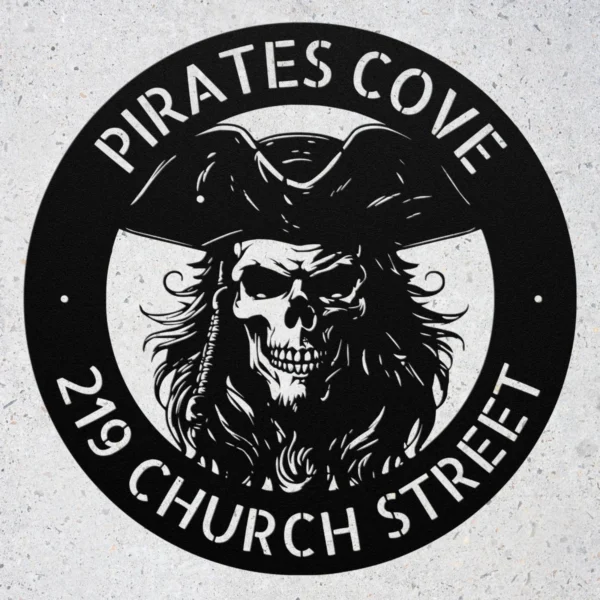 Custom Metal Pirate Skull Art Sign Personalized Pirate Cove Wall Decor 5 Custom Metal Pirate Skull Art Sign Personalized Pirate Cove Wall Decor