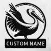 Personalized Pelican Bird Metal Art Sign Coastal Wall Decor