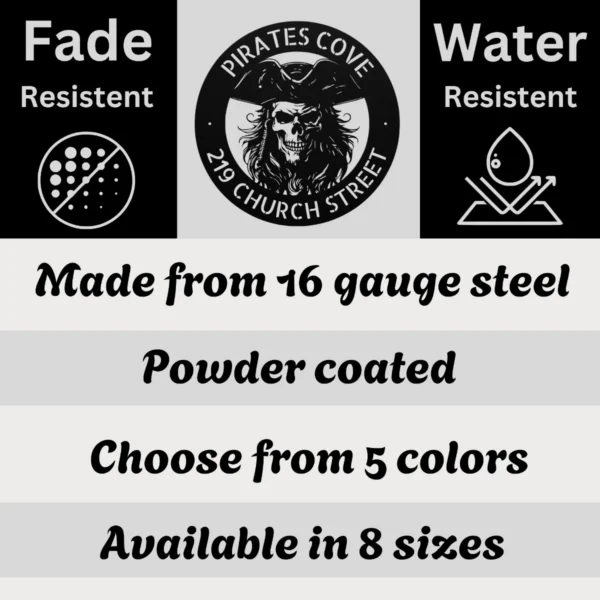 Custom Metal Pirate Skull Art Sign Personalized Pirate Cove Wall Decor 2 Custom Metal Pirate Skull Art Sign Personalized Pirate Cove Wall Decor