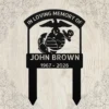 Custom Marine Corps Memorial Grave Stake – Eagle Globe & Anchor Tribute Sign