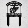 Custom Marine Corps Memorial Grave Stake – Eagle Globe & Anchor Tribute Sign