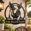 Custom Pig Metal Sign Farmhouse Art Decor Custom pig metal sign in 16 gauge steel for farmhouse wall decor, laser-cut animal plaque for barn, kitchen, rustic home and gift art.