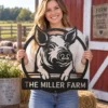 Custom Pig Metal Sign Farmhouse Art Decor Custom pig metal sign in 16 gauge steel for farmhouse wall decor, laser-cut animal plaque for barn, kitchen, rustic home and gift art.