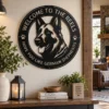 Personalized German Shepherd Metal Sign Custom Family Name Decor Personalized German Shepherd metal sign in 16 gauge steel for pet wall decor, custom family name plaque for home and strong dog lover gift art.