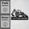 Personalized Backhoe Loader Metal Sign Construction Art Decor Personalized backhoe loader metal sign in 16 gauge steel for construction wall decor, custom heavy equipment plaque for operators and job site gift.