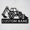 Personalized Backhoe Loader Metal Sign Construction Art Decor Personalized backhoe loader metal sign in 16 gauge steel for construction wall decor, custom heavy equipment plaque for operators and job site gift.