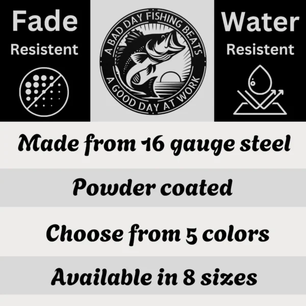 Personalized Bass Fish Metal Art Fishing Decor For Cabin & Lake House Personalized bass fish metal art in 16 gauge steel for fishing wall decor, custom lake house plaque for anglers, cabin and gift art.