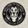 Personalized Beagle Metal Dog Sign Custom Family Name Decor Personalized Beagle metal dog sign in 16 gauge steel for pet wall decor, custom family name plaque for home and dog lover gift art.