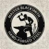 Personalized Blacksmith Metal Sign Forge Workshop Decor Personalized blacksmith metal art sign in 16 gauge steel for forge workshop wall decor, custom metalworker plaque and industrial craft gift.