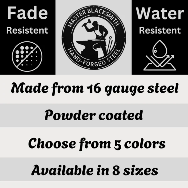 Personalized Blacksmith Metal Sign Forge Workshop Decor Personalized blacksmith metal art sign in 16 gauge steel for forge workshop wall decor, custom metalworker plaque and industrial craft gift.