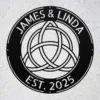 Personalized Celtic Knot Metal Art Sign Couple Names Wall Decor Personalized Celtic knot metal art sign in 16 gauge steel for couple name wall decor, custom wedding anniversary plaque and romantic home gift.