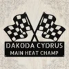 Personalized Checkered Flag Metal Sign – Racing Wall Decor Personalized checkered flag metal art sign in 16 gauge steel for racing wall decor, custom garage plaque for car lovers and motorsport fans.