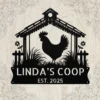 Personalized Chicken Coop Metal Sign Custom Farmhouse Decor Personalized chicken coop metal sign in 16 gauge steel for farmhouse wall decor, custom poultry plaque for coop, barn and rustic gift art.