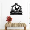 Personalized Chicken Coop Metal Sign Custom Farmhouse Decor Personalized chicken coop metal sign in 16 gauge steel for farmhouse wall decor, custom poultry plaque for coop, barn and rustic gift art.
