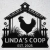 Personalized Chicken Coop Metal Sign Custom Farmhouse Decor Personalized chicken coop metal sign in 16 gauge steel for farmhouse wall decor, custom poultry plaque for coop, barn and rustic gift art.