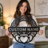 Personalized Claddagh Crest Metal Art Sign Custom Irish Wall Decor Personalized Claddagh crest metal sign in 16 gauge steel for Irish wall decor, custom wedding anniversary plaque and romantic home gift.