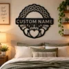 Personalized Claddagh Crest Metal Art Sign Custom Irish Wall Decor Personalized Claddagh crest metal sign in 16 gauge steel for Irish wall decor, custom wedding anniversary plaque and romantic home gift.